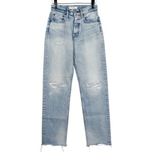 Moussy High Rise Straight Leg Jeans